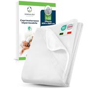 Sensalou Coprimaterasso Impermeabile 200x220 cm per Incontinenza - Traspirante e Antiacaro fino a 30 cm di Altezza - Per Letto Matrimoniale o Boxspring