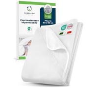 Sensalou Coprimaterasso impermeabile 50x90 cm letto per bambini - Culla e Lettino Neonato - Antiacaro e Lavabile a 95 °C - Morbido e silenzioso