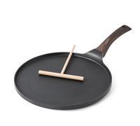 SENSARTE Padella per Crepes 30 cm con Stendi Crepes, Adatta per Induzione