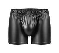 Sensational pantaloncini da uomo in finta pelle look bagnato borsa boxer nero