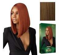 Sensationnel Chicbob Lace Frontwig - Lob Unit 1 Face Framing Glueless Parrucca larga 12,7 cm di profondità, capelli sintetici prepizzicati (MOCHABROWN)