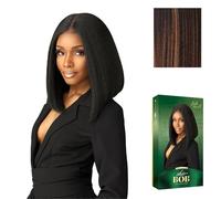 Sensationnel Chicbob Lace Frontwig - Lob Unit 8 Face Framing Glueless parrucca larga 12,7 cm di profondità, capelli sintetici prepizzicati (balayagechoccolate)