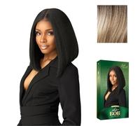 Sensationnel Chicbob Lace Frontwig - Lob Unit 8 Face Framing Glueless Parrucca larga 12,7 cm di profondità, capelli sintetici prepizzicati (balayageashblonde)