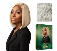 Sensationnel Chicbob Lace Frontwig - Parrucca a caschetto con 2 ciocche frontali, senza colla, larga 12,7 cm, con riga sintetica prepizzicata (ICYBLONDE)