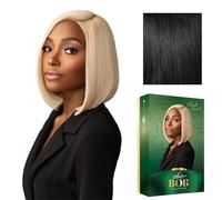Sensationnel Chicbob Lace Frontwig - Parrucca Bob con 2 facce Framing Glueless Wide 5 Inch Deep Part Synthetic Prepizzicata Hairline (1 JETBLACK)