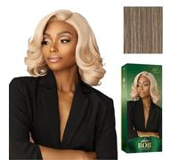 Sensationnel Chicbob Lace Frontwig - Parrucca con 7 ciocche frontali, senza colla, con riga sintetica prepizzata e riga profonda 12,7 cm, colore: biondo fungo