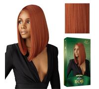 Sensationnel Chicbob - Parrucca con attaccatura frontale in pizzo, 1 ciocca per il viso, senza colla, larga 12,7 cm, con attaccatura dei capelli sintetica prepizzata (CHOCOLATECOPPER)