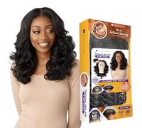 Sensationnel Parrucca Kinksandco Kinkyedges con capelli ondulati, 45,7 cm x 15,7 cm, pizzo frontale naturale Kinkytexture bordata, attaccatura dei capelli per texture naturali da 3C a 4C (oro balayage