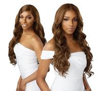 Sensationnel Parrucche in pizzo nudo 13 x 6 - Unità 10 Lacefrontal sintetico senza colla, attaccatura dei capelli prepizzicata a 180 gradi (1 JETBLACK)