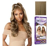 Sensationnel T6/27613 Whatlace Glenna Parrucche con pizzo frontale, annodata a mano, senza colla, sintetiche con densità naturale e attaccatura dei capelli sfoltita, 33 x 15,2 cm (castano chiaro)