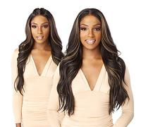 Sensationnel Whatlace Braelyn Parrucche con pizzo frontale, annodata a mano, senza colla, sintetiche con densità naturale e attaccatura dei capelli sfoltita, 33 x 15,2 cm (balayage oro)