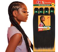 Sensationnel X-pression - 4 trecce sintetiche antinfiammate da 96,5 cm, in kanekalon ignifugo, per trecce e torsioni (1 confezione, 4 pezzi a mezzo)