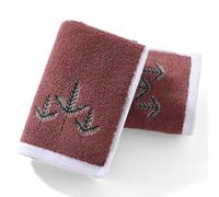 sense gnosis Set di 2 asciugamani jacquard super morbidi, 100% cotone, motivo a foglie, altamente assorbenti, decorativi, per bagno, 33 x 73 cm, bordeaux, rosso e marrone