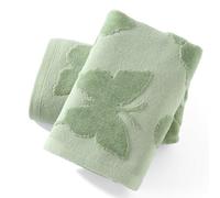 sense gnosis Set di 2 asciugamani verdi in velluto con motivo a farfalla, super morbidi, 100% cotone, altamente assorbenti, decorativi, per bagno e casa, 33 x 73 cm