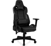 SENSE7 Poltrona da gioco Sentinel, ergonomico con cuscini lombari regolabili, inclinazione regolabile, sedia da gioco con oscillazione, sedia da ufficio in similpelle 150kg, sedia PC nera-grigia