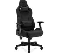 SENSE7 Poltrona da gioco Sentinel, ergonomico con cuscini lombari regolabili, inclinazione regolabile, sedia da gioco con oscillazione, sedia da ufficio in tessuto 150kg, sedia PC nera