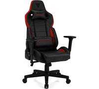 SENSE7 Poltrona da gioco Sentinel, ergonomico con cuscini lombari regolabili, inclinazione regolabile, sedia da gioco con oscillazione, sedia da ufficio in similpelle 150kg, sedia PC nera-rossa