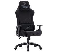 SENSE7 Poltrona da gioco Spellcaster Edizione Senshi XL, ergonomico, cuscini lombari regolabili, inclinazione regolabile, funzione di oscillazione, sedia da gioco in tessuto, 150kg, sedia PC nera