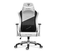 SENSE7 Poltrona da gioco Spellcaster Edizione Senshi XL, ergonomico, cuscini lombari regolabili, inclinazione regolabile, funzione di oscillazione, sedia da gioco in similpelle, 150kg, sedia PC bianca