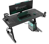 SENSE7 Scrivania Nomad Cybernetic, tavolo gaming 140x60 con gancio per cuffie, p