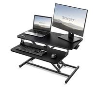 SENSE7 scrivania regolabile Desk Converter, supporto per laptop per home office, altezza regolabile, portata 13kg, postazione di lavoro in piedi, 81x40 cm, scrivania con ripiano tastiera, nero