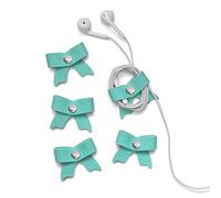 SenseAGE Confezione da 5 organizer per cavi, organizer per cavi, porta USB, gestione cavi in pelle, cinghie avvolgicavi, avvolgicavo per auricolari, cinghie per elettronica, auricolari, piccolo, blu