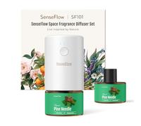 SenseFlow Diffuseur Huiles Essentielles Parfum Maison SF101, Ultrasonique Sans EAU, 100% Végétal, Aromathérapie 120 Jours, pour Maison, Hôtel, Studio, Jusqu’à 100 ㎡ - Aiguille de Pin