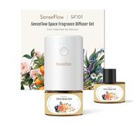 SenseFlow Diffusore di Oli Essenziali SF101 PRO Ultrasuoni Senza Acqua Profumatore per Ambienti, 100% Vegetale, Aroma Fino a 120 Giorni, LED, Ideale per Casa, Hotel e Studio - Citrus Bloom Noir
