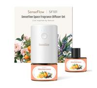 SenseFlow Diffusore di Oli Essenziali SF101 Pro Ultrasuoni Senza Acqua Profumatore per Ambienti, 100% Vegetale, Aroma fino a 120 Giorni, LED, Ideale per Casa, Hotel e Studio - Citrus Grove Essence