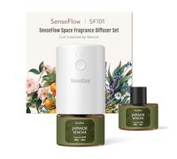 SenseFlow Diffusore di Oli Essenziali SF101 Pro Ultrasuoni Senza Acqua Profumatore per Ambienti, 100% Vegetale, Aroma fino a 120 Giorni, LED, Ideale per Casa, Hotel e Studio - Sencha Giapponese