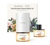 SenseFlow Diffusore di Oli Essenziali SF101 PRO - Ultrasuoni Senza Acqua Profumatore per Ambienti, 100% Vegetale, Aroma 120 Giorni, LED, Ideale per Casa, Hotel e Studio - Citrus Cedar Verbena