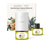 SenseFlow Diffusore di Oli Essenziali SF101 Profumatore per Ambienti con Atomizzatore Regolabile, Set di Oli Profumati, Aroma 120 Giorni, Luce LED, Ideale per Casa, Hotel e Studio - Pera e Fresia