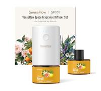 SenseFlow Diffusore di Oli Essenziali SF101 - Ultrasuoni Senza Acqua Profumatore per Ambienti, 100% Vegetale, Aroma 120 Giorni, LED, Ideale per Casa, Hotel e Studio - Neroli