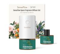 SenseFlow Diffusore di Oli Essenziali SF101 - Ultrasuoni Senza Acqua Profumatore per Ambienti, 100% Vegetale, Aroma 120 Giorni, LED, Ideale per Casa, Hotel e Studio - Rosmarino Cineolo