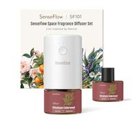 SenseFlow Diffusore di Oli Essenziali SF101 - Ultrasuoni Senza Acqua Profumatore per Ambienti, 100% Vegetale, Aroma 120 Giorni, LED, Ideale per Casa, Hotel e Studio (Cedro Himalayano)