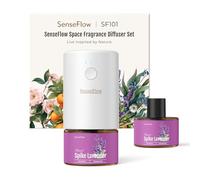 SenseFlow Diffusore di Oli Essenziali SF101 - Ultrasuoni Senza Acqua Profumatore per Ambienti 30 ml, 100% Vegetale, Aroma 120 Giorni, LED, Ideale per Casa, Hotel e Ufficio - Lavanda Spica