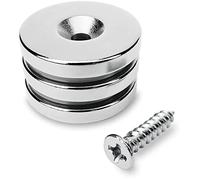 Sensei 3 pezzi Magnete con foro svasato al neodimio 25x4 mm con foro per vite, capacità di carico di 9 kg + 3 viti incluse nella confezione