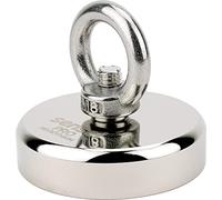 SENSEI® Magnete al Neodimio Potente - 150 kg di Forza, Ø 60 mm - Super Forte Calamita con Dado ad Occhiello da Pesca Magnetica, Uso Industriale, Casa, Officina e Sollevamento