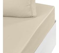 Sensei Maison - Lenzuolo con angoli in raso di cotone a 120 fili, 40 cm, Versailles Plus, 140 x 190 cm, spago