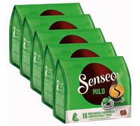 Senseo Mild / Leggero, Nuovo design, Set da 5 Confezioni x 16 Cialde di Caffè