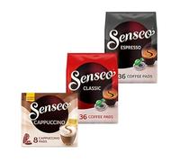 Senseo Set di cuscinetti per valigia, pacchetto di prova con smaken (80 cuscinetti per caffetteria SENSEO), met de Smaken Classic, Espresso en Cappuccino, 3 confezioni