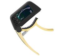Sensibile Chitarra -Capo ZINCLEGAZIONE Paragrafo 2 in 1 Morsetto/supporto con LCD per Ukelle Elettriche Acustiche (oro brillante)