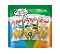 Sensible Portions Veggie Straws - Confezione da 18 pezzi, sale marino, Zesty Ranch e Cheddar Cheese Gusto, chip senza glutine, snack singoli, sacchetto da 21,3 g