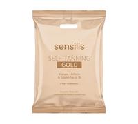 Sensilis - Salviette autoabbronzanti effetto oro, per colore immediato e uniforme senza sole, con DHA Vegetale e Aloe Vera, fragranza delicata - Gold
