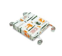 SENSILLO Rialzo per sedia per bambini - Cuscino per seggiolone con lacci per bambini - con 8 cm di schiuma - Fodera in cotone rimovibile e lavabile - 32 x 32 x 8 cm - con motivo volpe e lepre