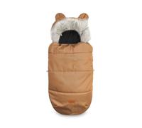 SENSILLO Sierra Footmuffer per passeggino - Sacco a pelo caldo e impermeabile per passeggino e slitta - Fodera in pile, peluche staccabile - Design elegante con copriorecchie - Cammello
