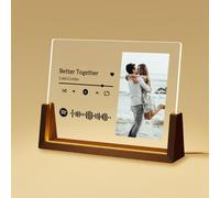 SENSING Lampada Spotify Personalizzata Con Foto - Targa Spotify Glass Regali Foto Personalizzata Con Base Supporto a Scelta - Idee Regalo originale per San Valentino, Anniversari, Natale