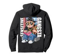 Sensitive Gangsta Urban Art Graphic Felpa con Cappuccio