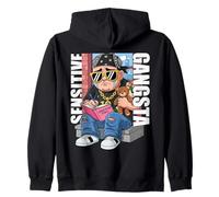 Sensitive Gangsta Urban Art Graphic Felpa con Cappuccio
