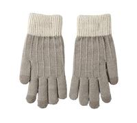 SENSLY, PA0043, Guanti Touch Design ergonomico, Isolamento Termico, compatibilità Touch Screen, Elegante Design Grigio Beige Bianco, Ideali per attività all'aperto e quotidiane